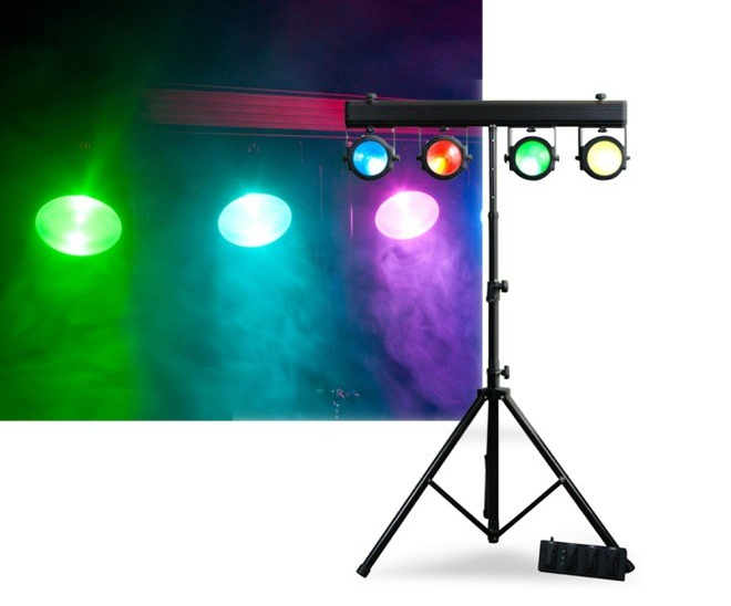 4 Color Wash Programmable Dance Lights on a T Stand